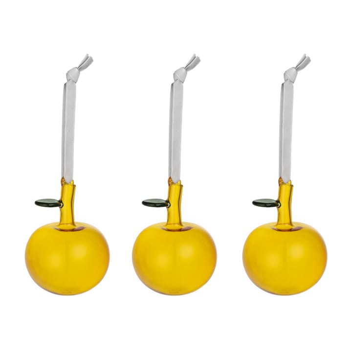 Iittala glasäpple 3-pack - Gul - Iittala