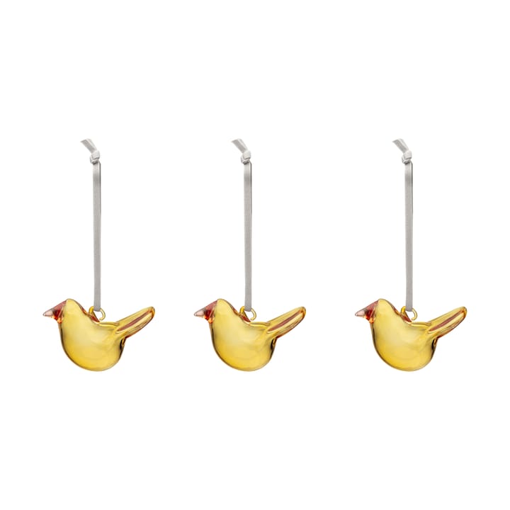 Iittala glasfågel 3-pack, Gul Iittala