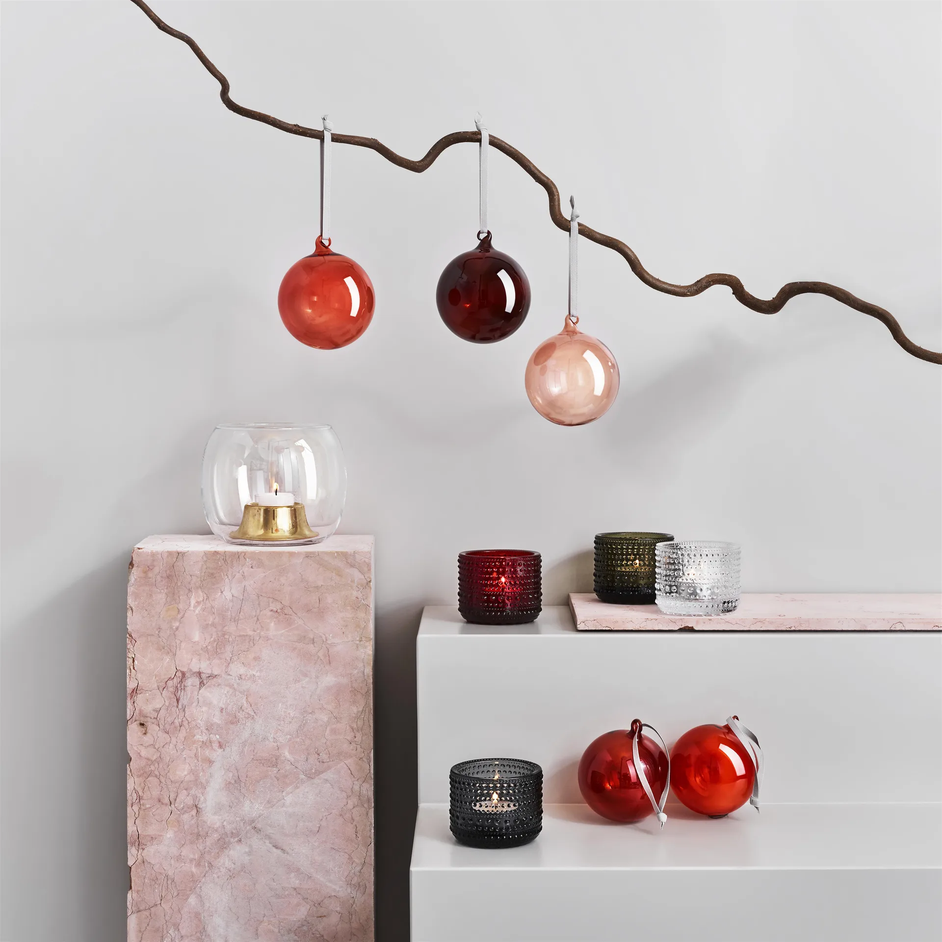 Iittala julkula glas 80 mm 5 delar, Röd Iittala