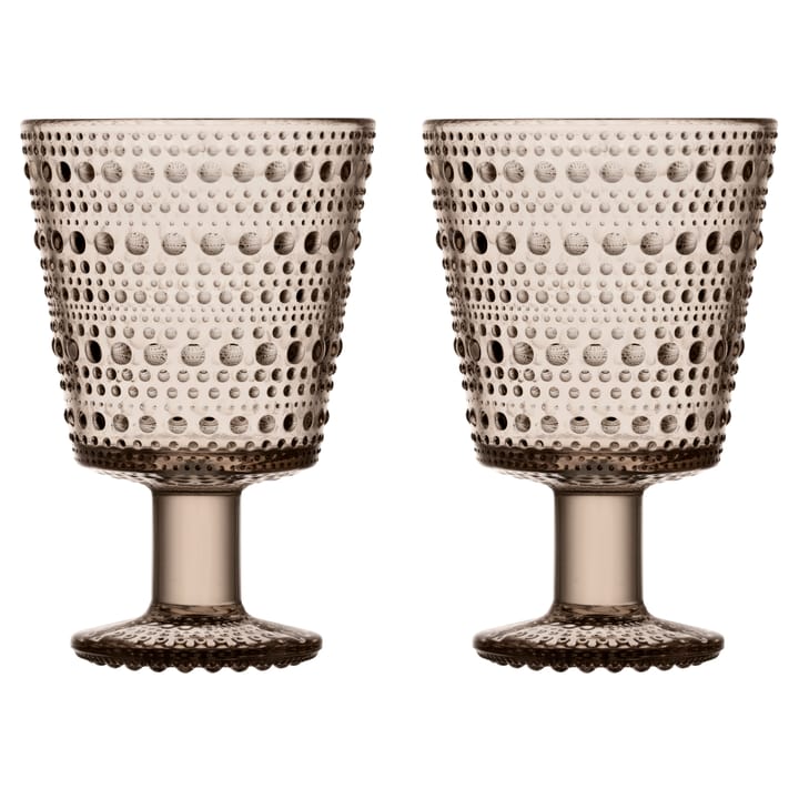 Kastehelmi dricksglas på fot 26 cl 2-pack - Linne - Iittala