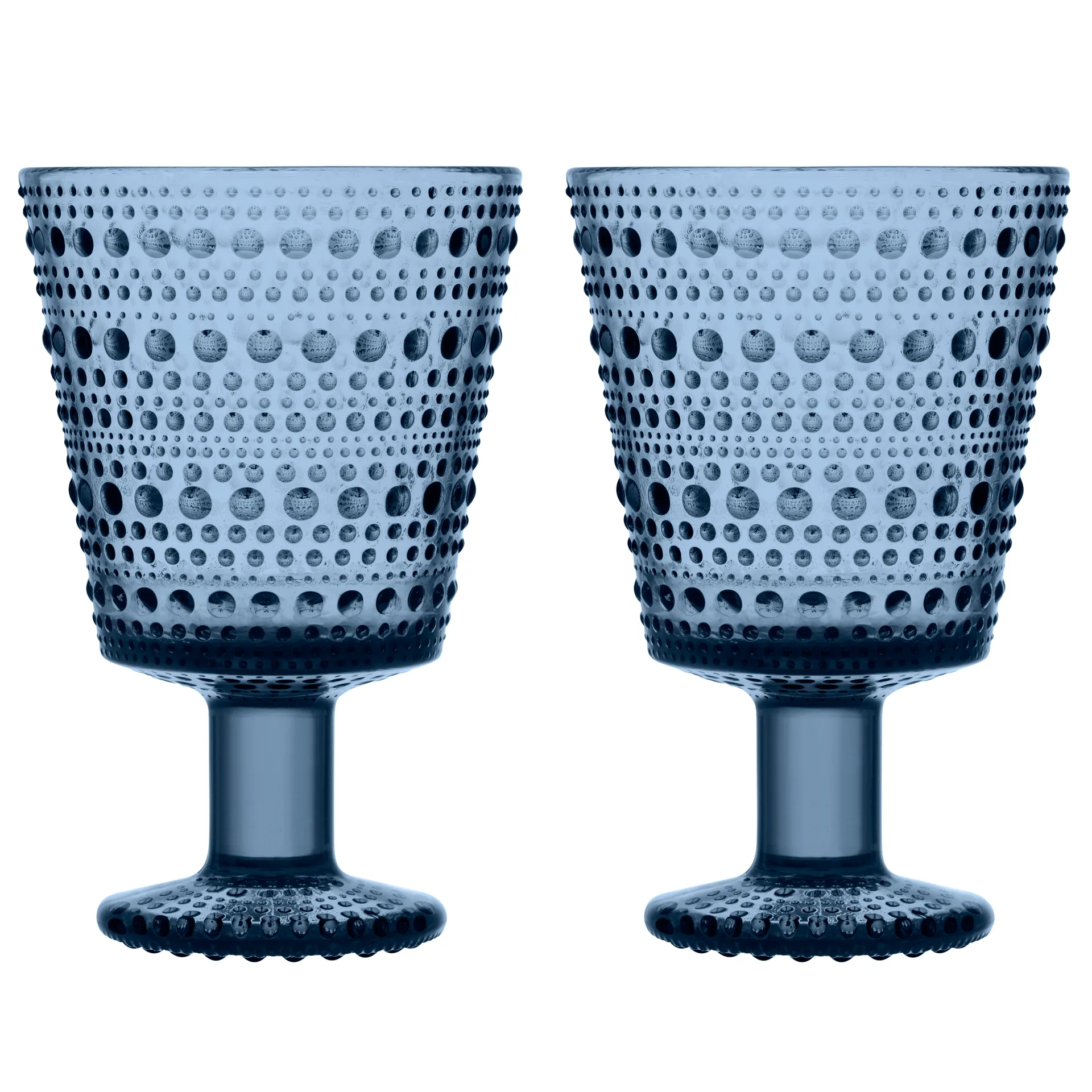 Kastehelmi dricksglas på fot 26 cl 2-pack, Regn (blå) Iittala