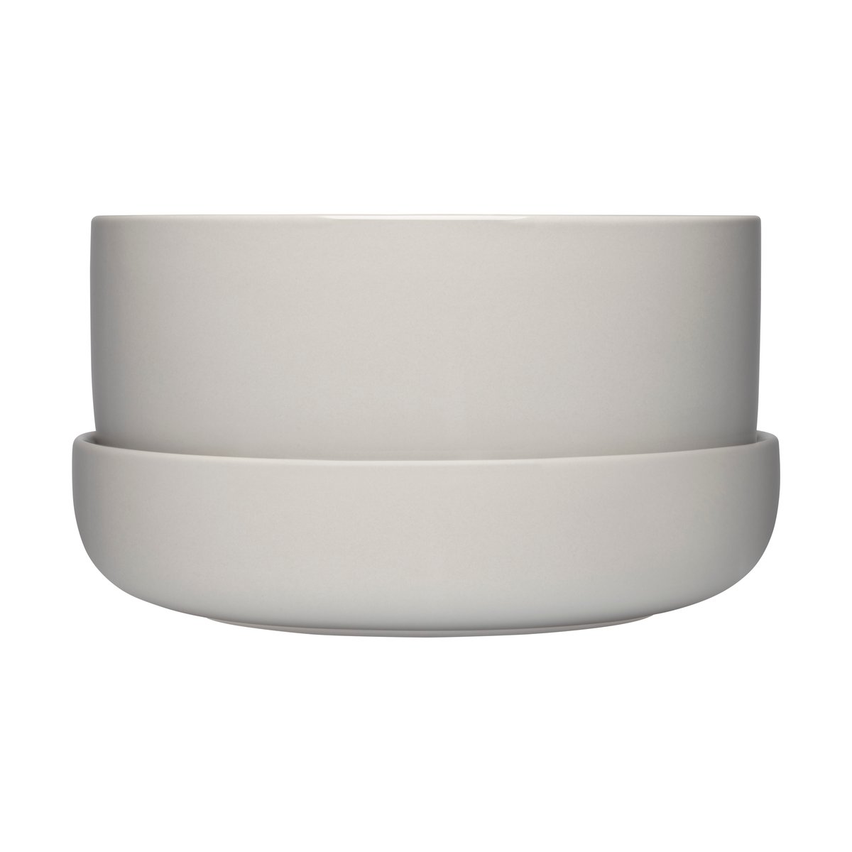 Iittala Nappula kruka med fat 24 cm h13 cm Ljusgrå | Skandinavisk Design | Krukor | Grå