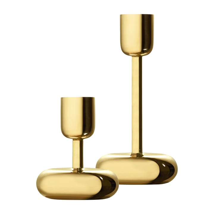 Nappula ljusstake gåvoset 2 delar, Mässing Iittala