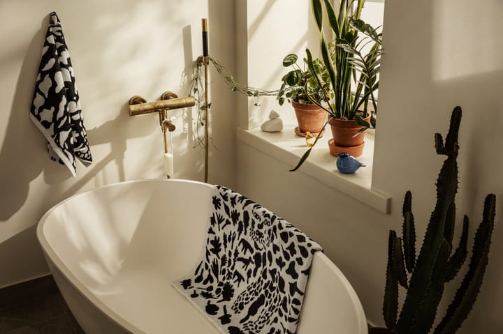Oiva Toikka Cheetah badhandduk 70x140 cm, Svart-vit Iittala