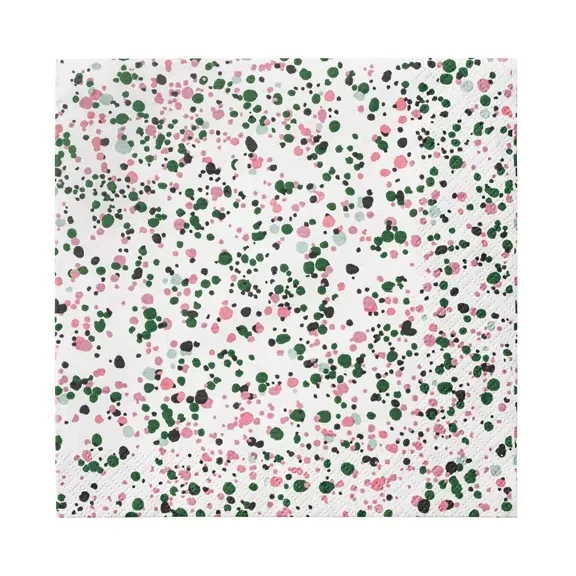 Iittala Oiva Toikka Helle servett 33x33 cm 20-pack Rosa-grön