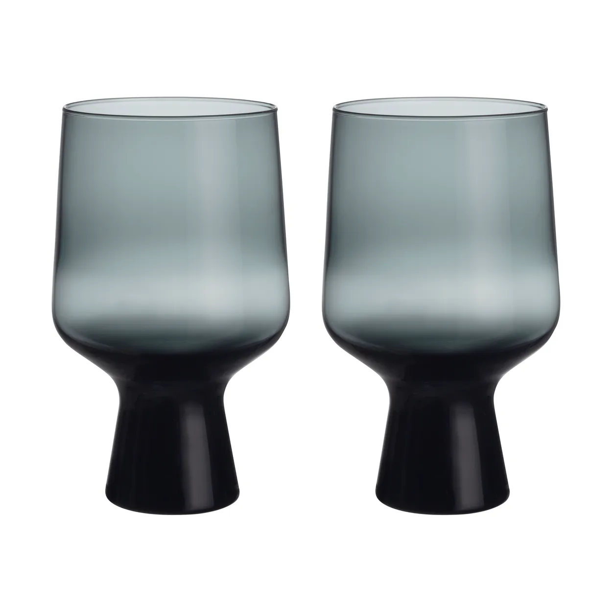 Iittala Solare glas på fot 40 cl 2-pack Stålgrå | Skandinavisk Design | Dricksglas | Grå