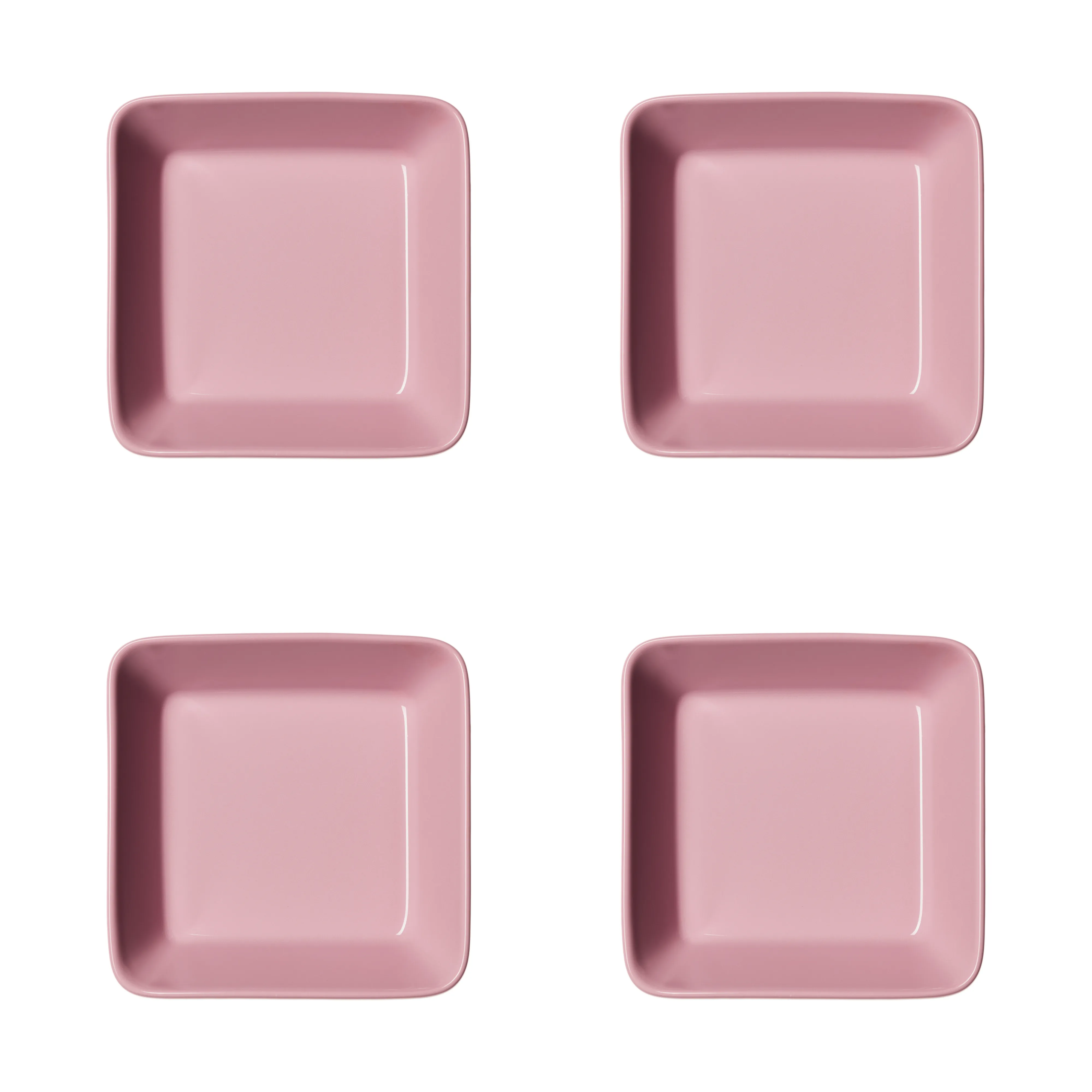 Teema tallrik fyrkantig, Ros, 12x12 cm 4-pack