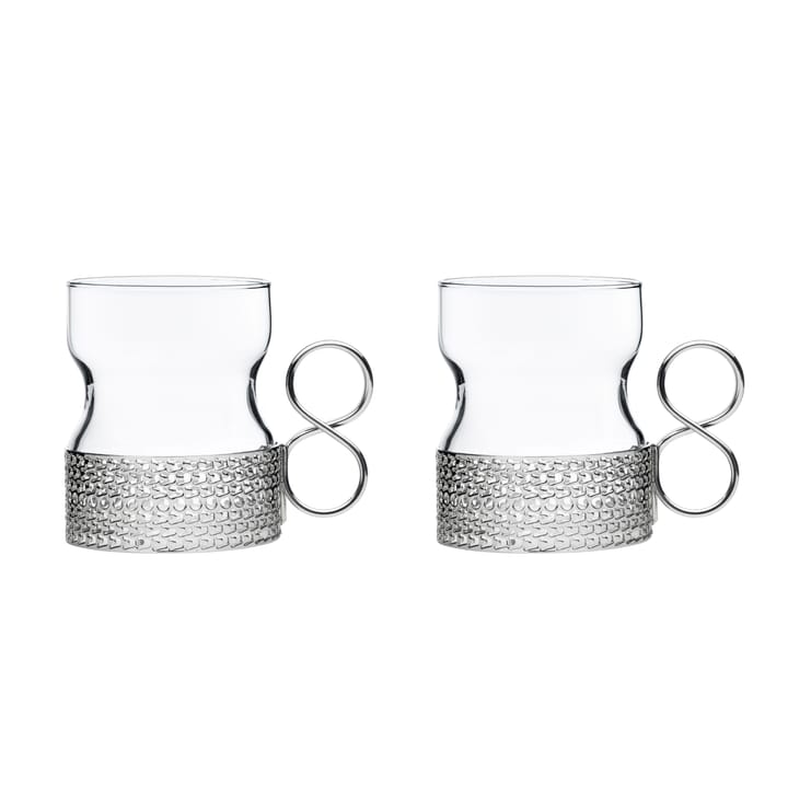 Tsaikka glas med hållare 23 cl 2-pack - silver - Iittala