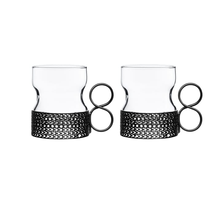 Tsaikka glas med hållare 23 cl 2-pack - Svart - Iittala