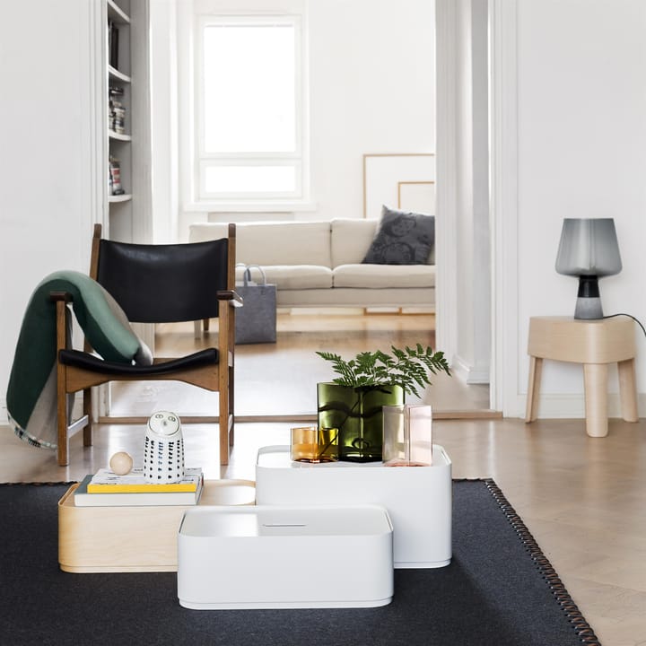 Vakka förvaringslåda stor, vitmålad björkfanér Iittala