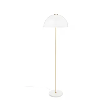 Kupoli golvlampa - Vit-mässingsdetaljer-vit skärm - Innolux