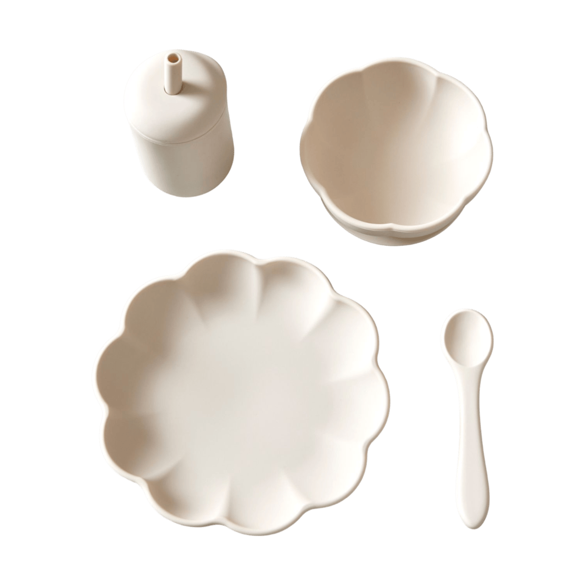 Jack o Juno Little Poppy barnservis 4 delar Cream | Skandinavisk Design | Serviser & Startset | Beige