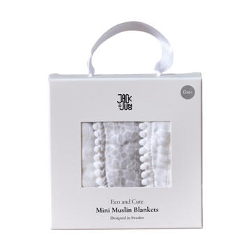 Pom Pom muslinfilt 40x40 cm 3-pack - Pearl & Giraffe gray - Jack o Juno