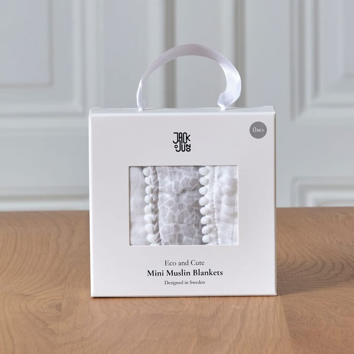 Pom Pom muslinfilt 40x40 cm 3-pack, Pearl & Giraffe gray Jack o Juno