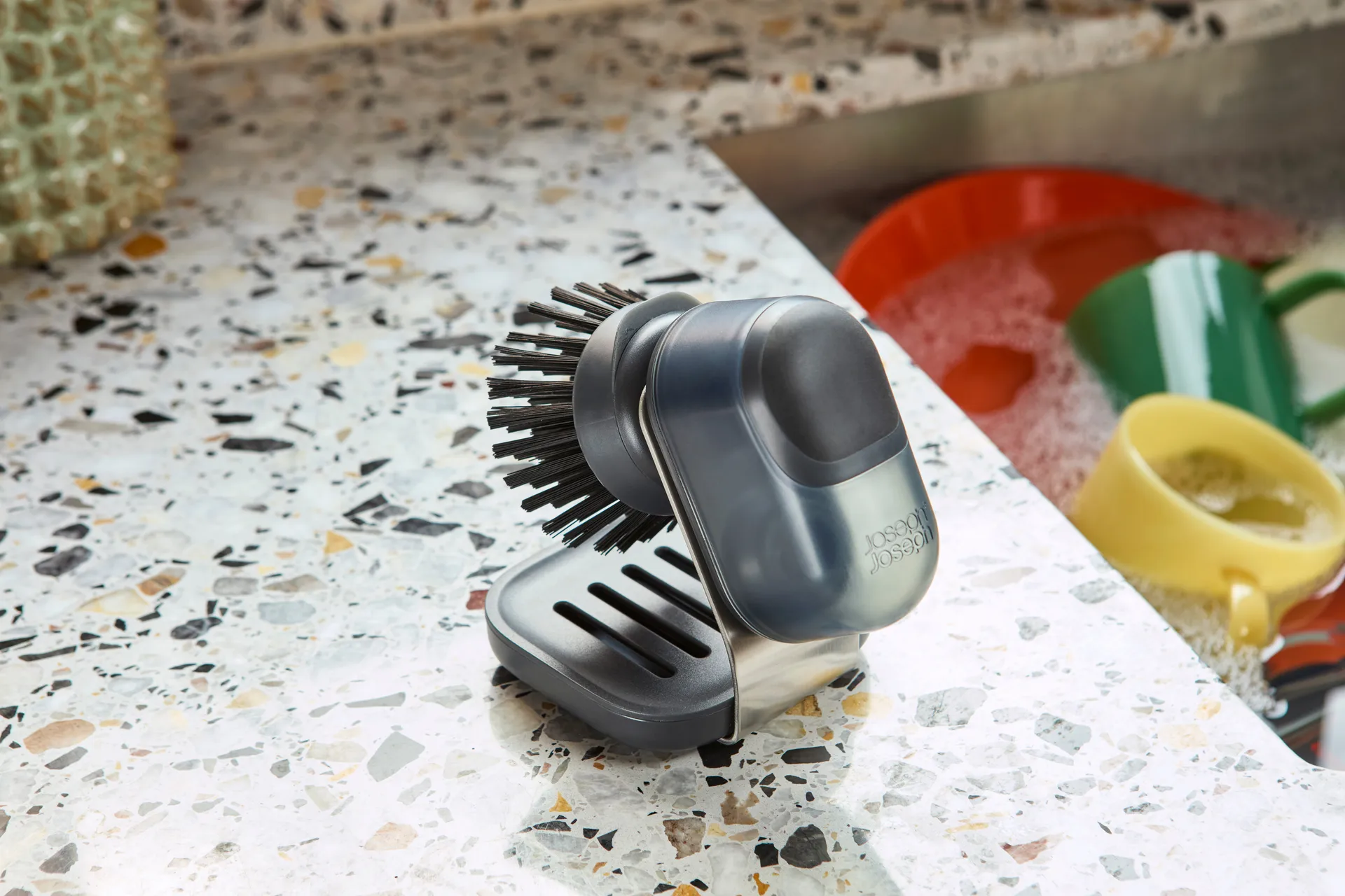 Joseph Joseph Sinktech handdiskborste med ställ, Clear Joseph Joseph