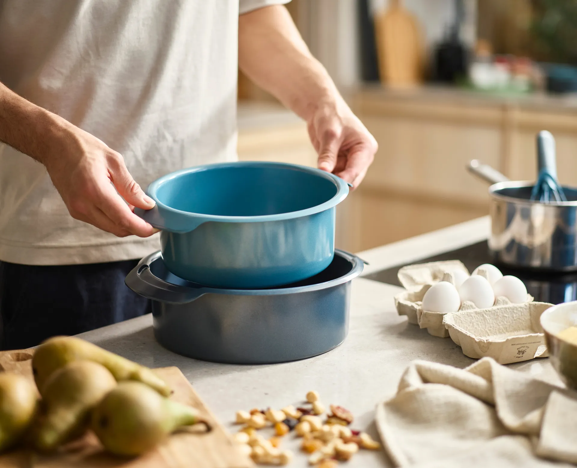 Nest bake rund bakform 2 delar, Blå Joseph Joseph