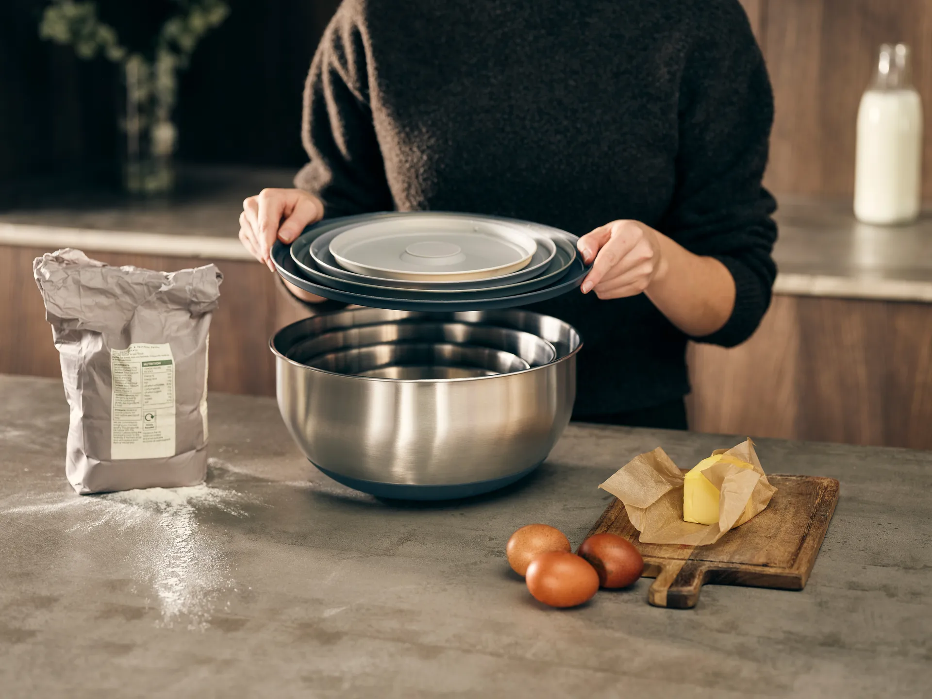 Nest prep & store skålar 8 delar, Stål Joseph Joseph