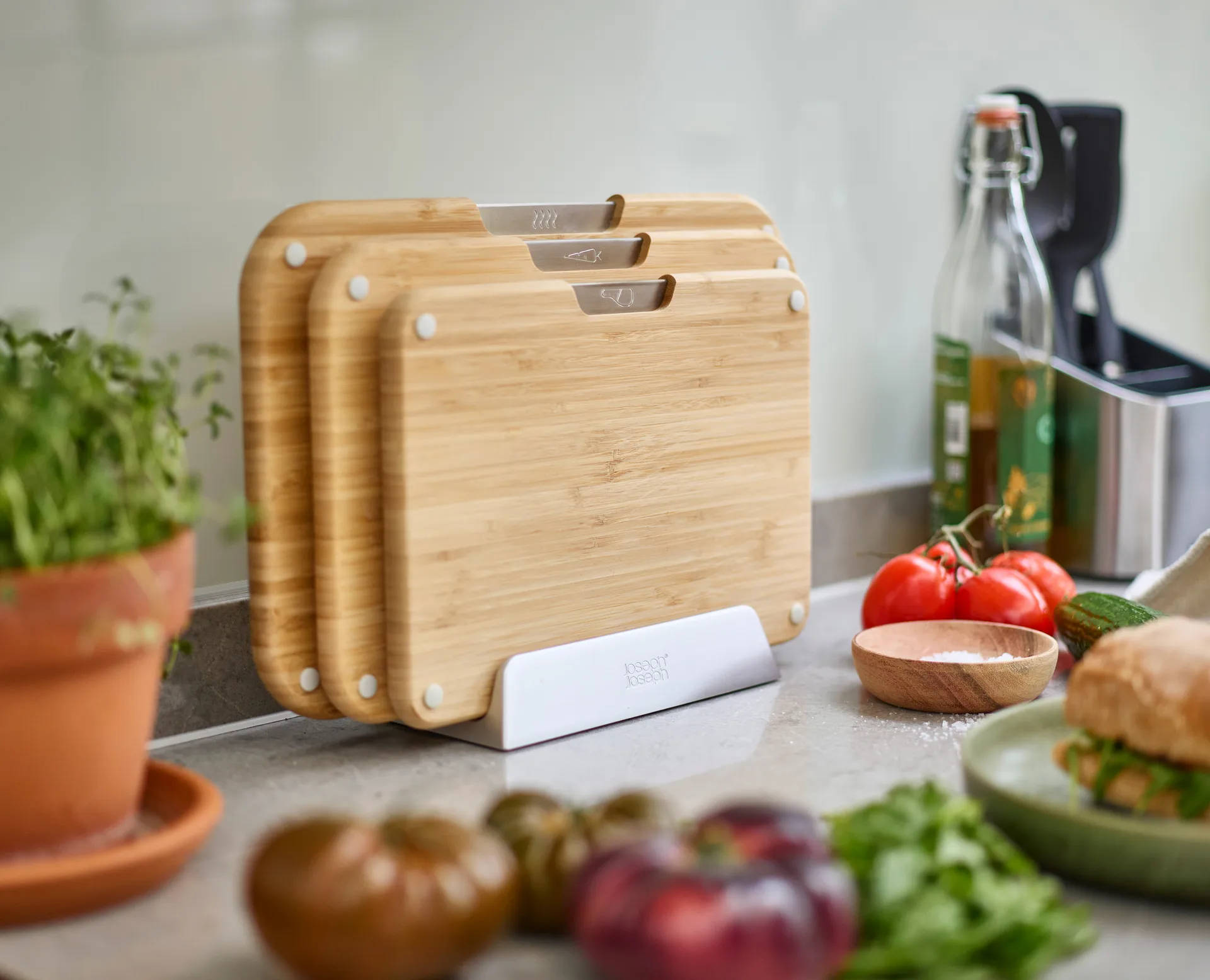 Nest skärbrädor 3 delar, Bambu Joseph Joseph