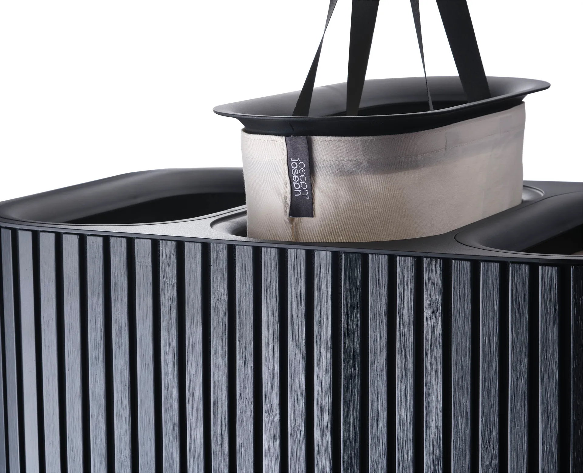 Tota Trio Luxe tvättkorg 90 L, Black Joseph Joseph