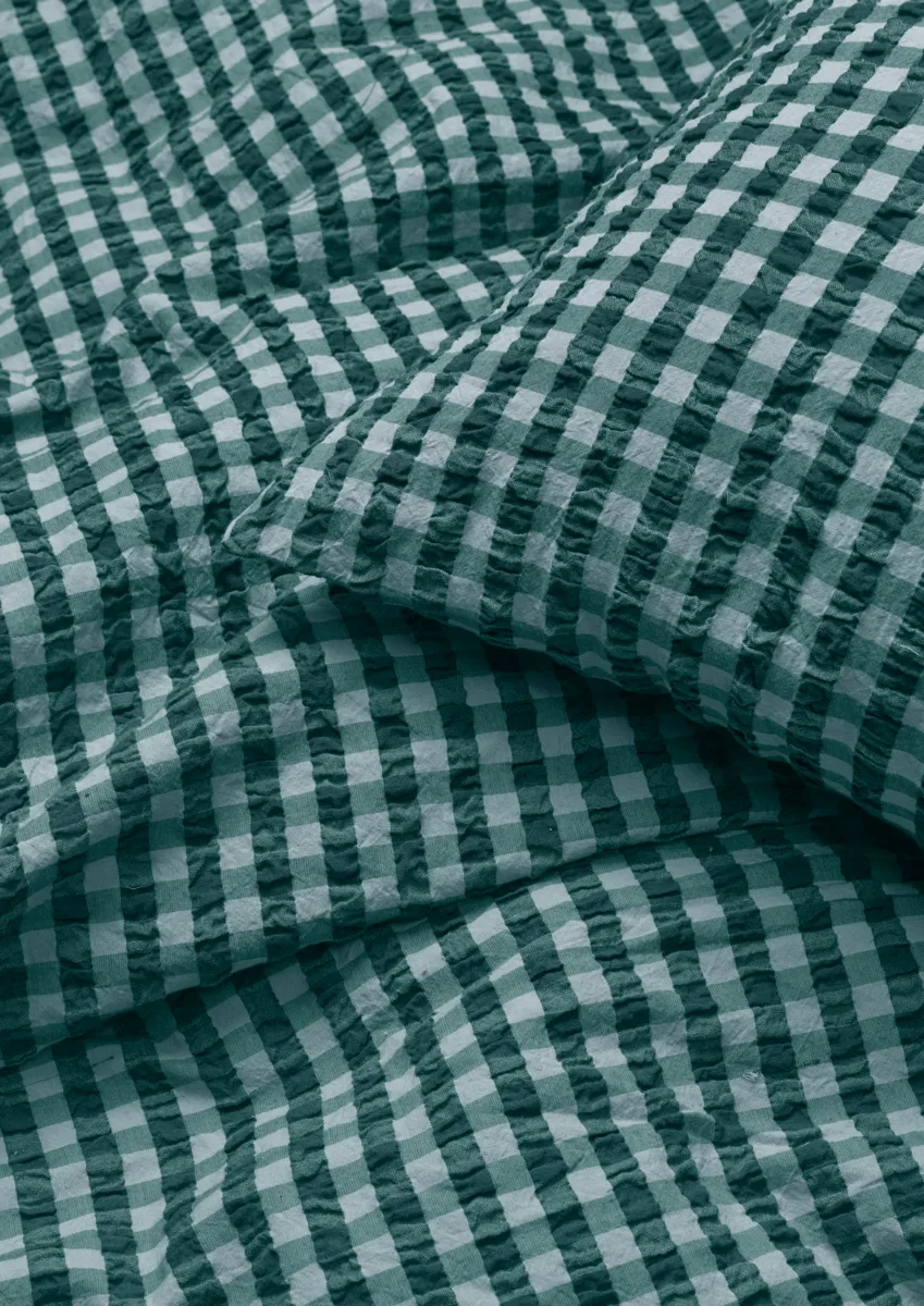 Bæk&Bølge bäddset 220x220 cm, Grön-ljusblå Juna