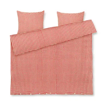 Bæk&Bølge bäddset 220x220 cm - Röd-gul - Juna
