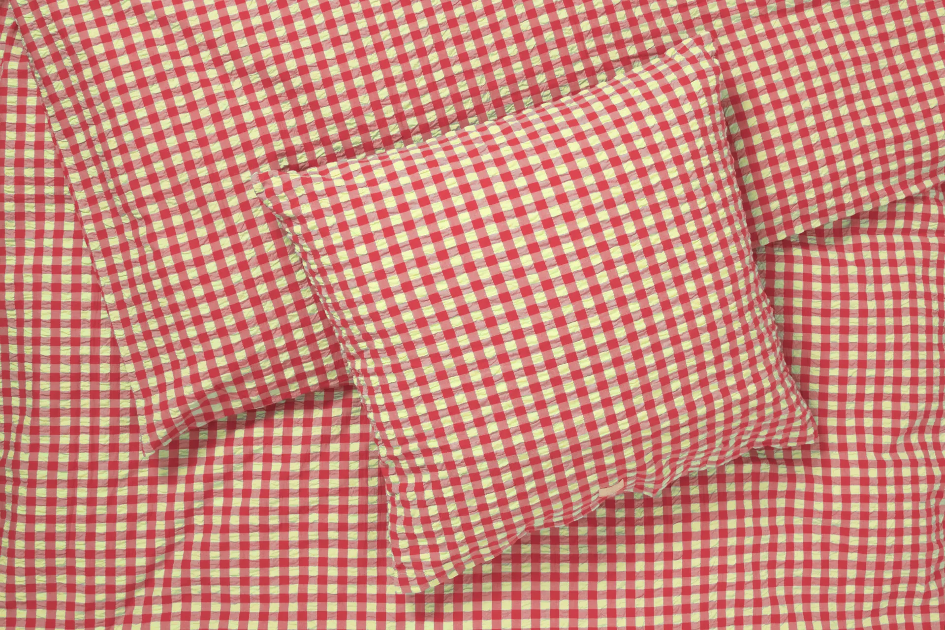 Bæk&Bølge bäddset 220x220 cm, Röd-gul Juna