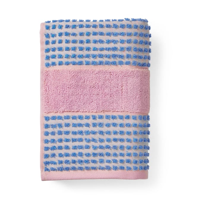 Check handduk 50x100 cm, Soft pink-blå Juna