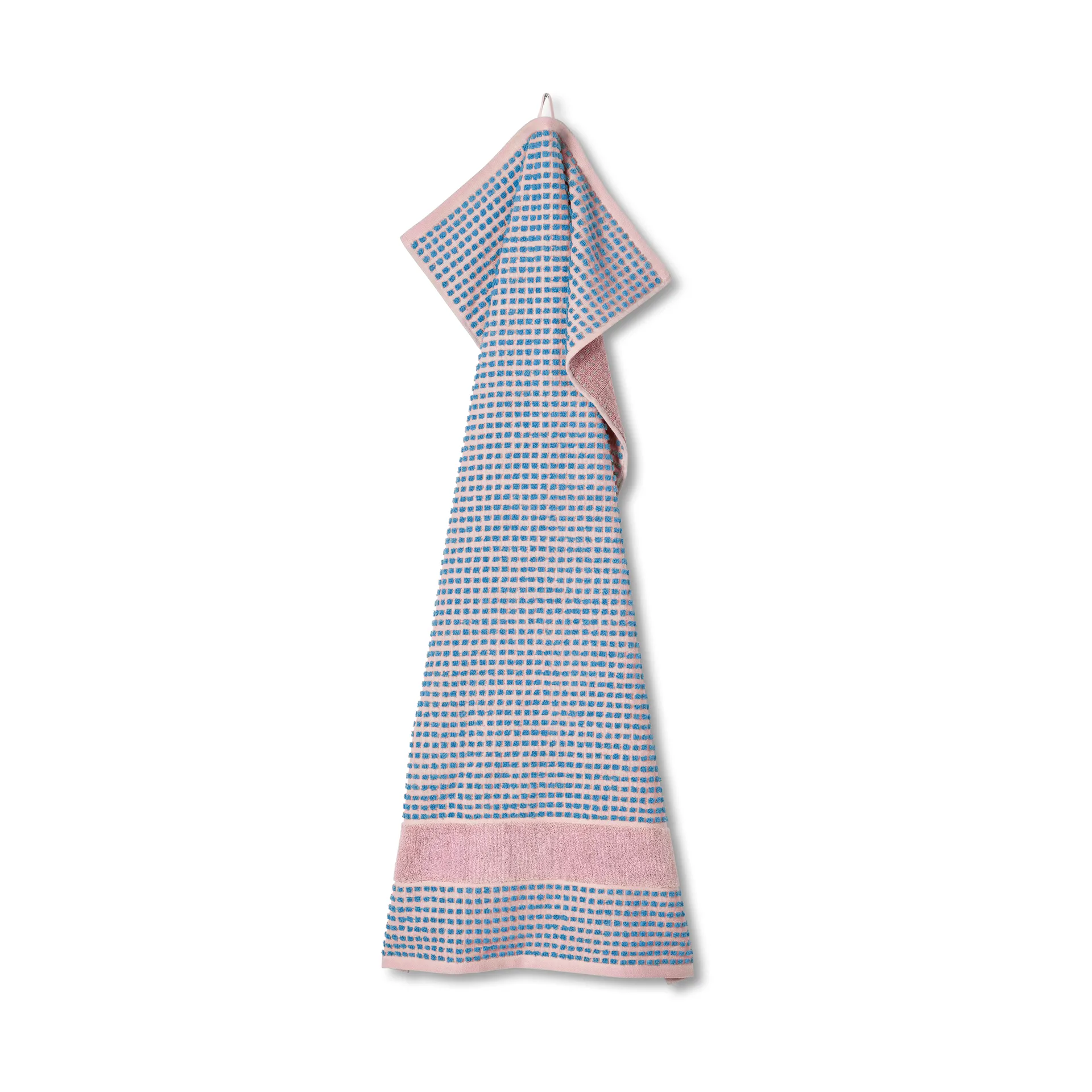 Check handduk 50x100 cm, Soft pink-blå Juna