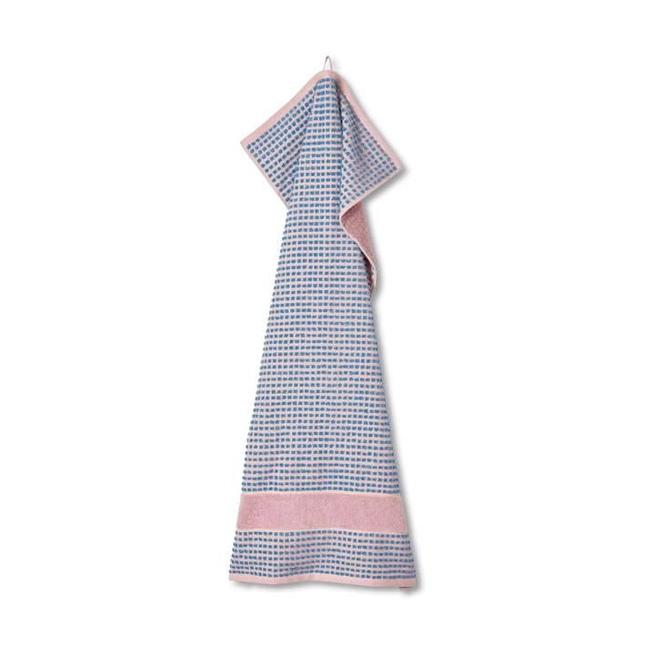 Check handduk 50x100 cm, Soft pink-blå Juna