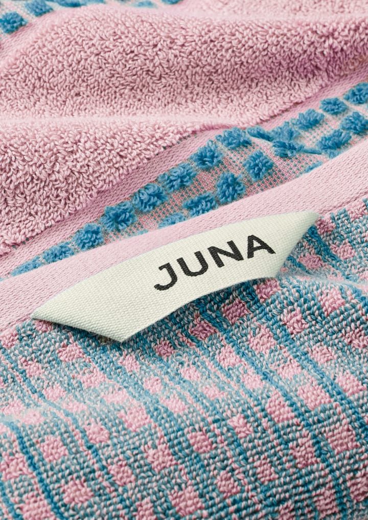 Check handduk 50x100 cm, Soft pink-blå Juna