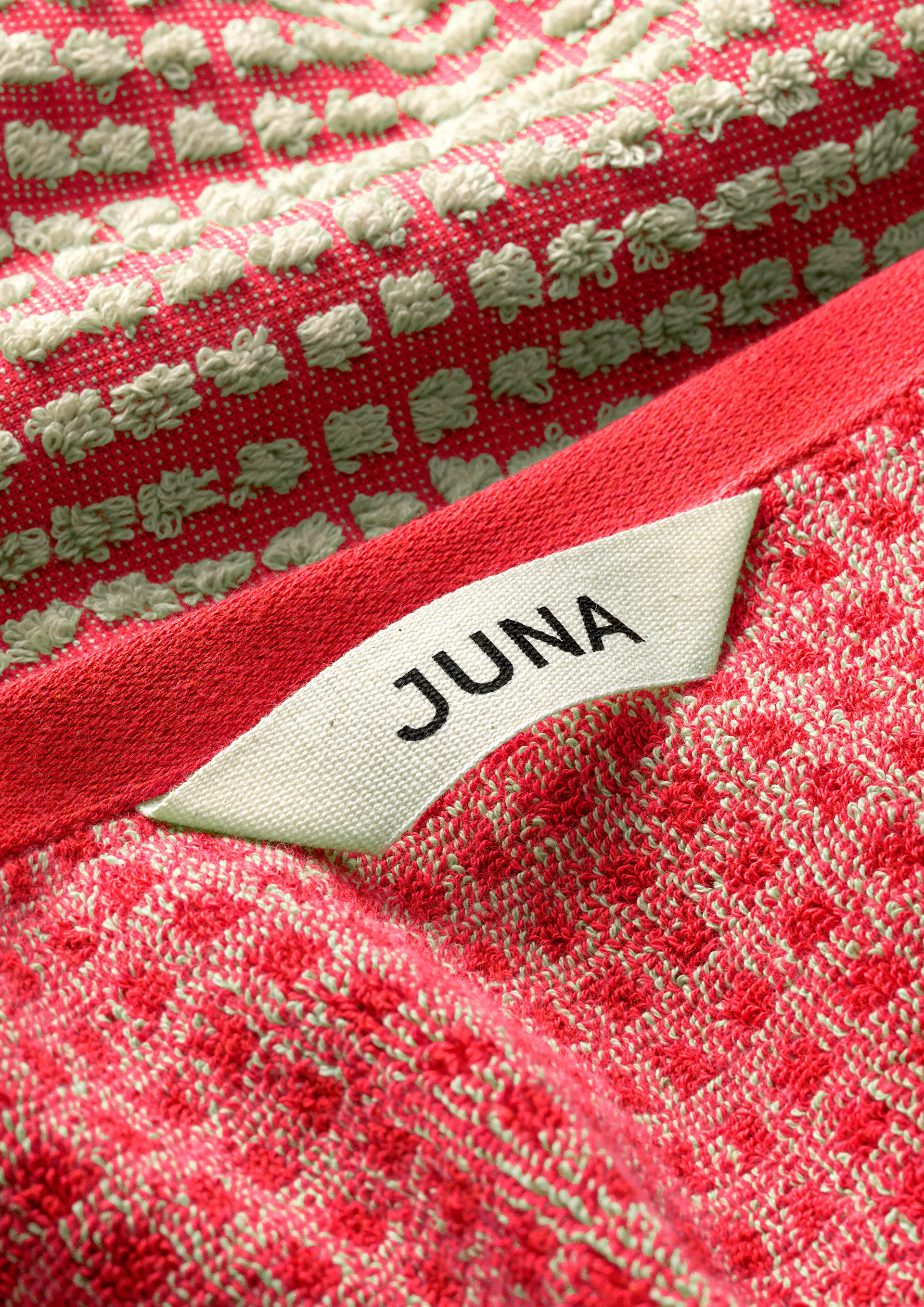 Check handduk 70x140 cm, Röd-sand Juna
