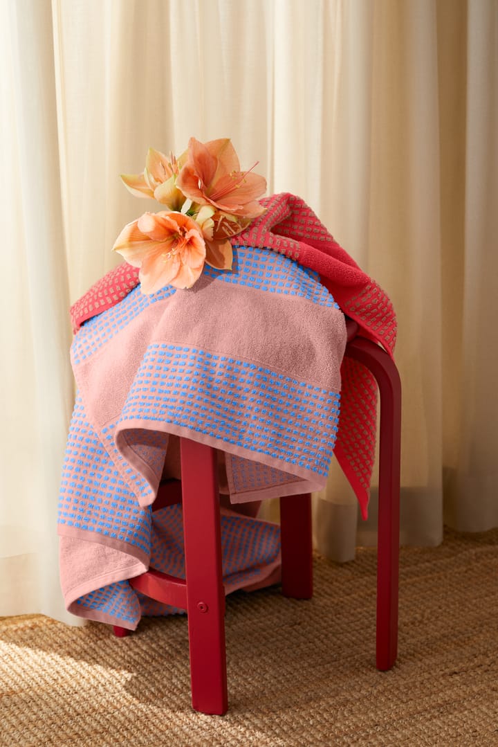 Check handduk 70x140 cm, Soft pink-blå Juna