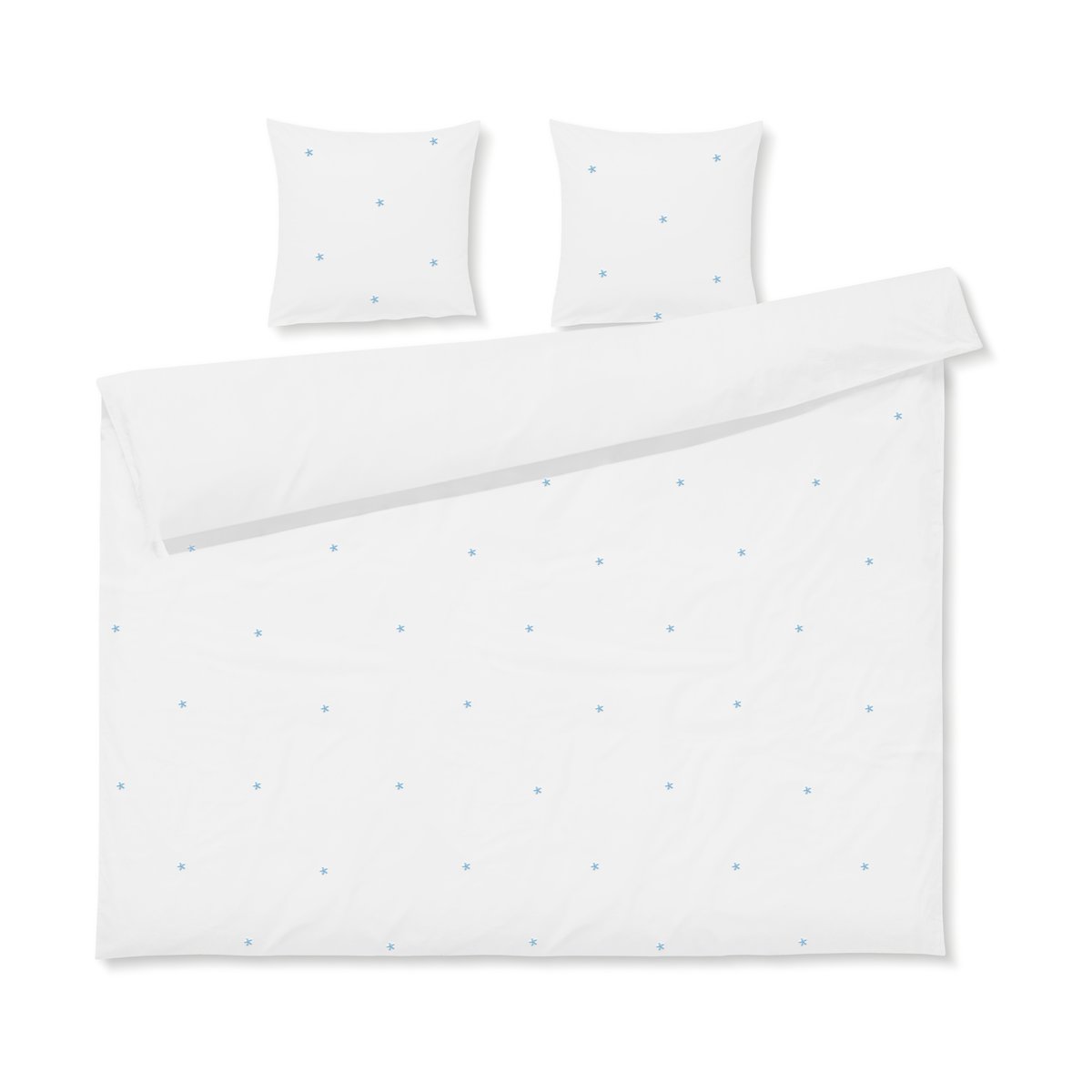 Juna Daisy bäddset 220x220 cm Vit-ljusblå | Skandinavisk Design | Bäddset | Vit