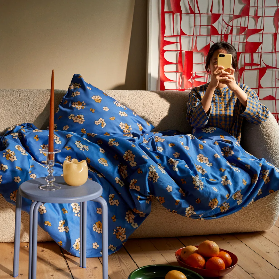 Grand Pleasantly bäddset 150x210 cm, Blå Juna