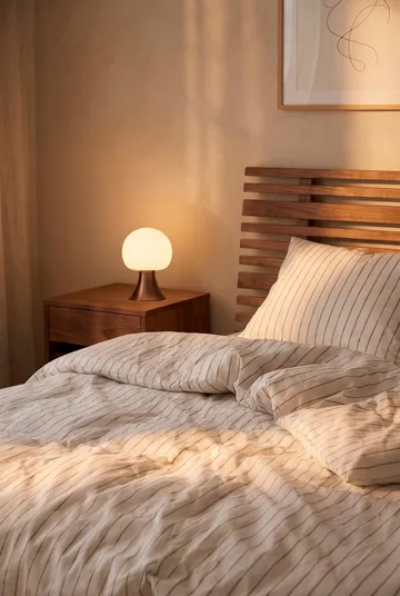 Soft Påslakanset, 220x220/2x50x60 cm - Offwhite-karamell - Juna