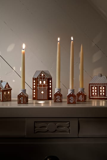 Gingerbread adventsljusstake 4 delar - Brun - Kähler