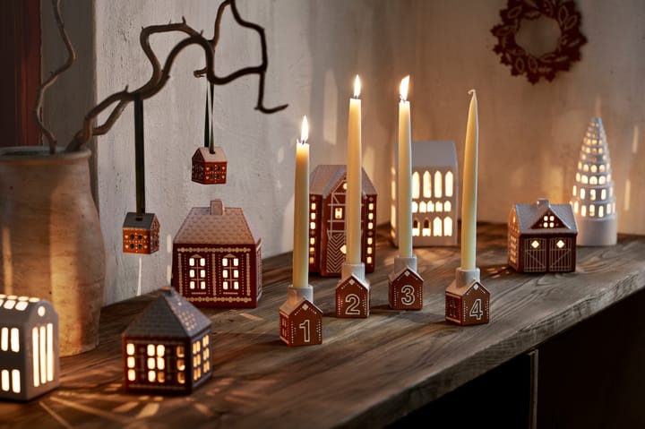 Gingerbread adventsljusstake 4 delar, Brun Kähler