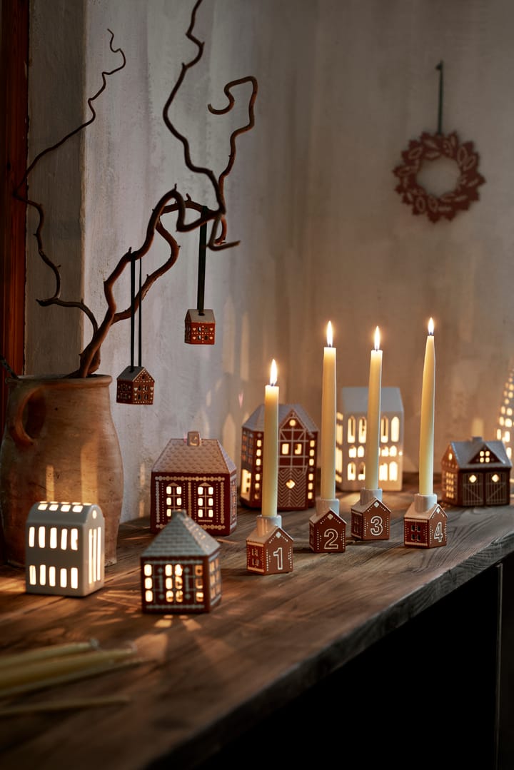 Gingerbread adventsljusstake 4 delar, Brun Kähler