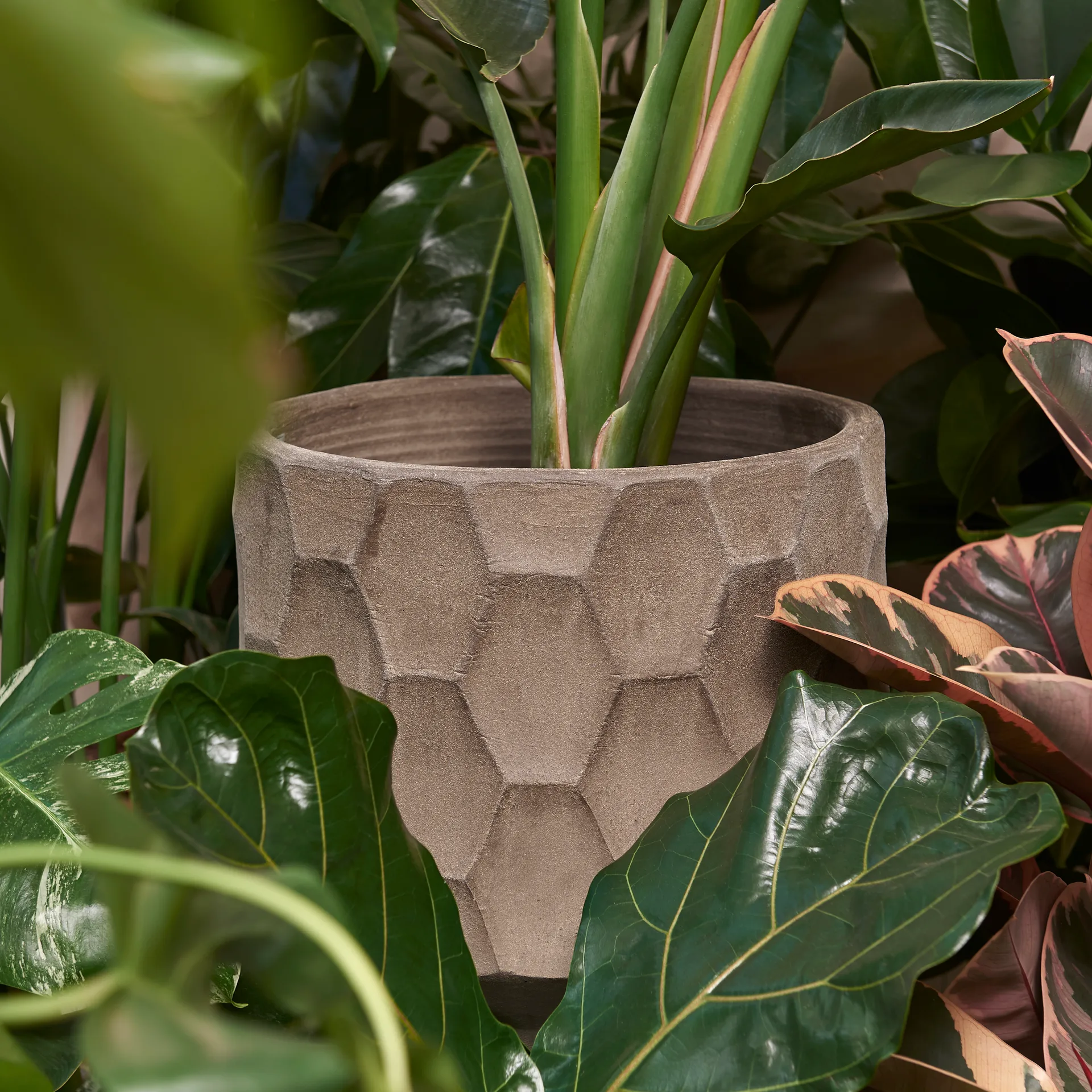 Gro blomkruka ljus sand, Ø26,5 cm Kähler