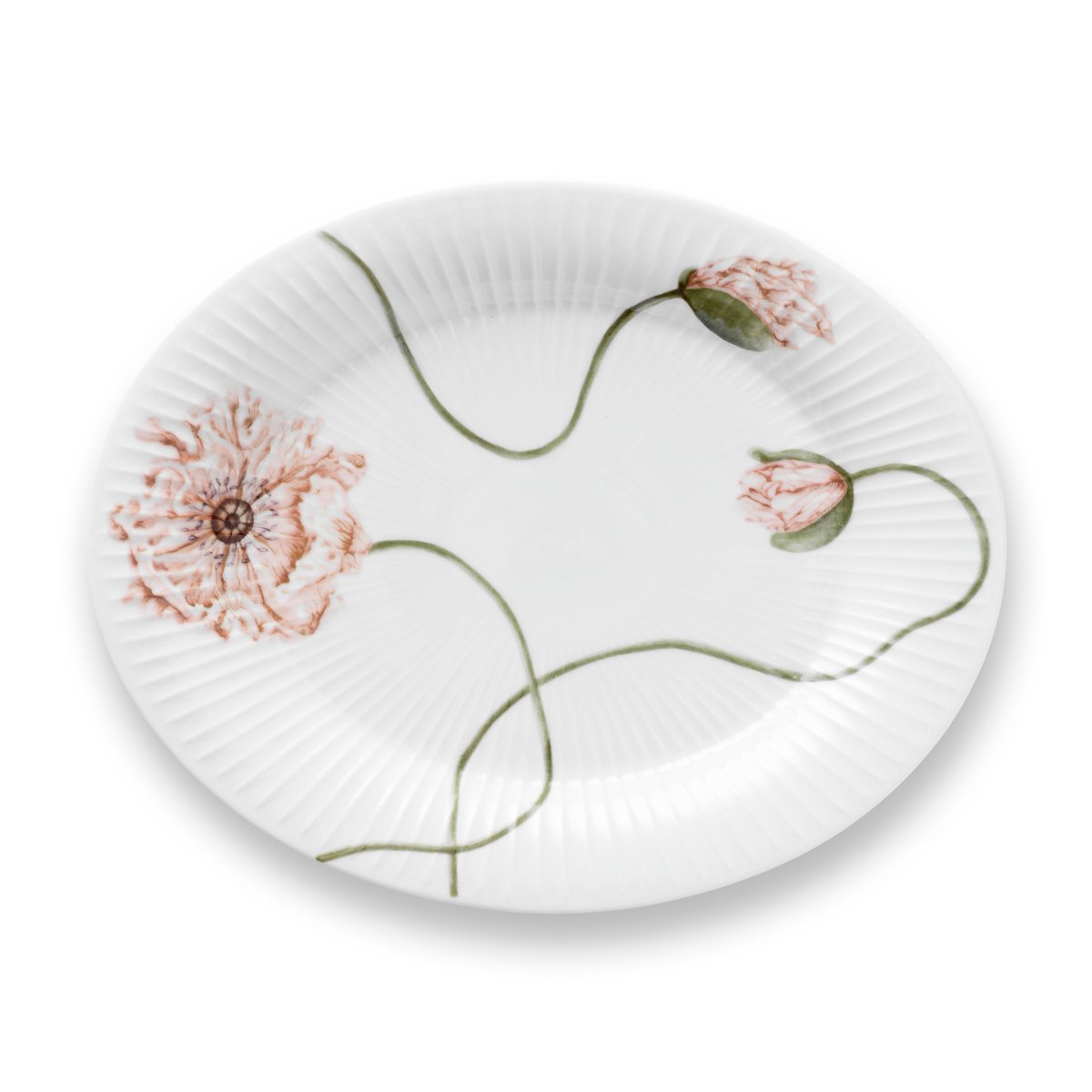 Kähler Hammershi Poppy ovalt fat 22,5x28,5 cm Vit | Skandinavisk Design | Serveringsfat & Uppläggningsfat | Vit