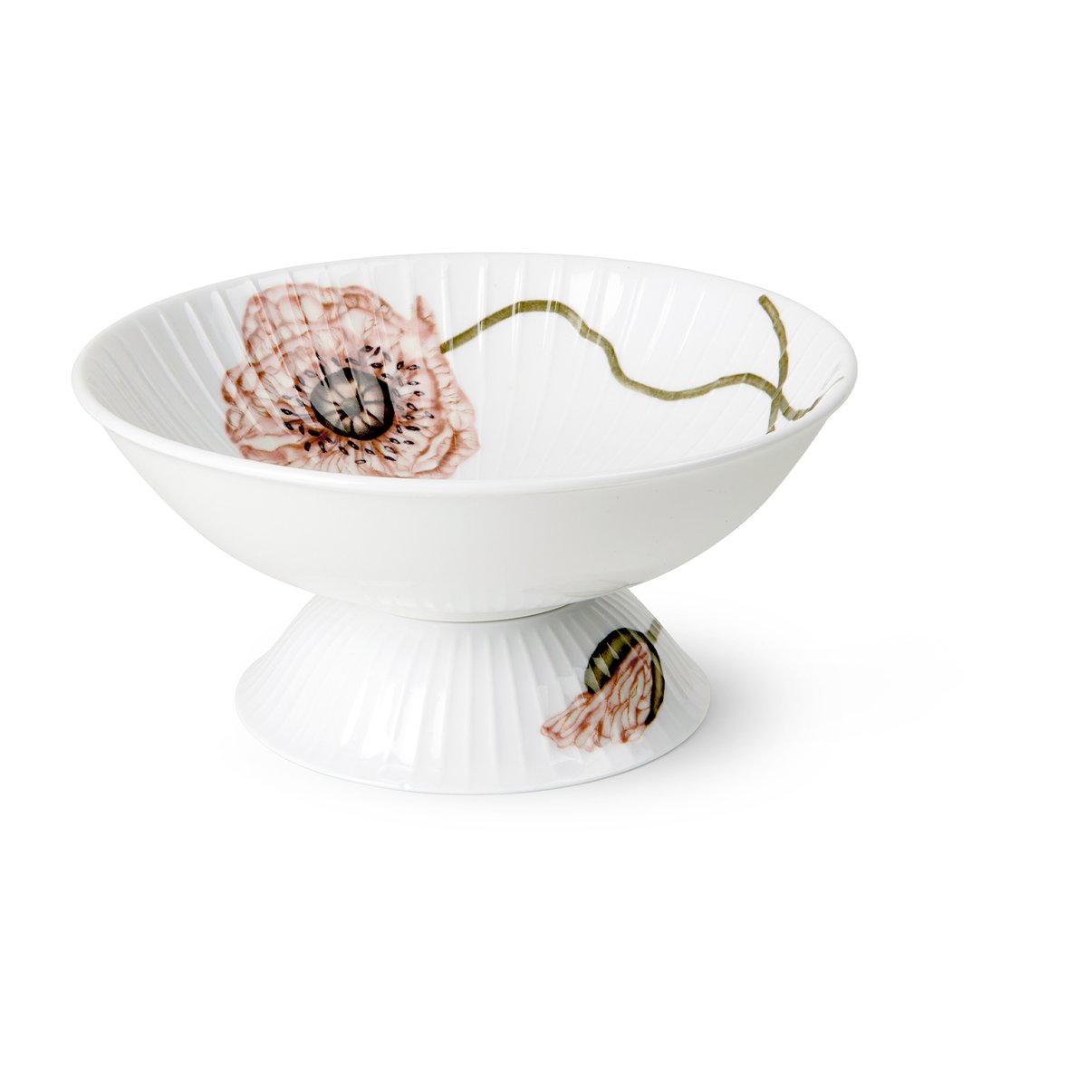 Kähler Hammershi Poppy skål på fot 16 cm Vit | Skandinavisk Design | Serveringsskålar | Vit