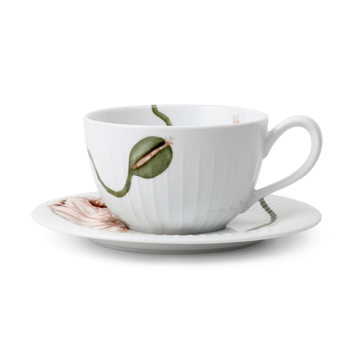 Kähler Hammershi Poppy tekopp med fat 38 cl Vit | Skandinavisk Design | Tekoppar | Vit