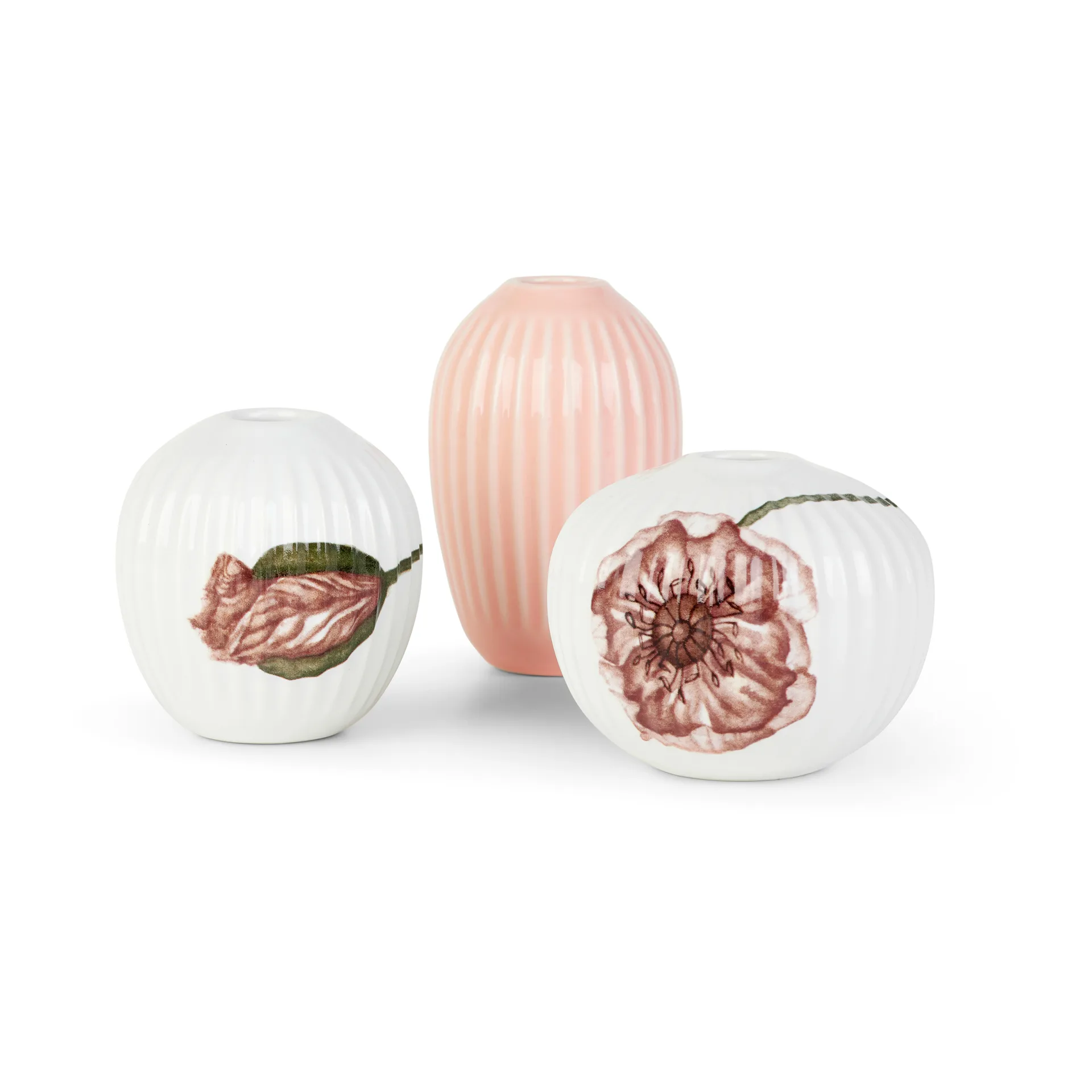 Hammershøi Poppy vas miniatyr 3 delar, Vit-dekor Kähler