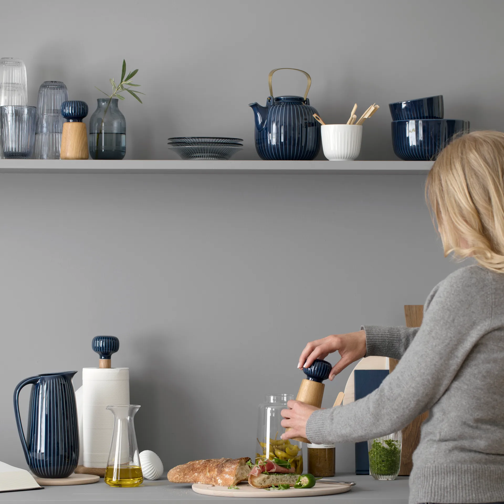 Hammershøi skål Ø12 cm, indigo Kähler