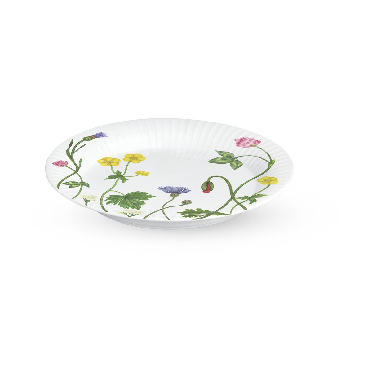 Kähler Hammershi Summer Tallrik 22 cm Wild flowers | Skandinavisk Design | Mattallrikar | Vit