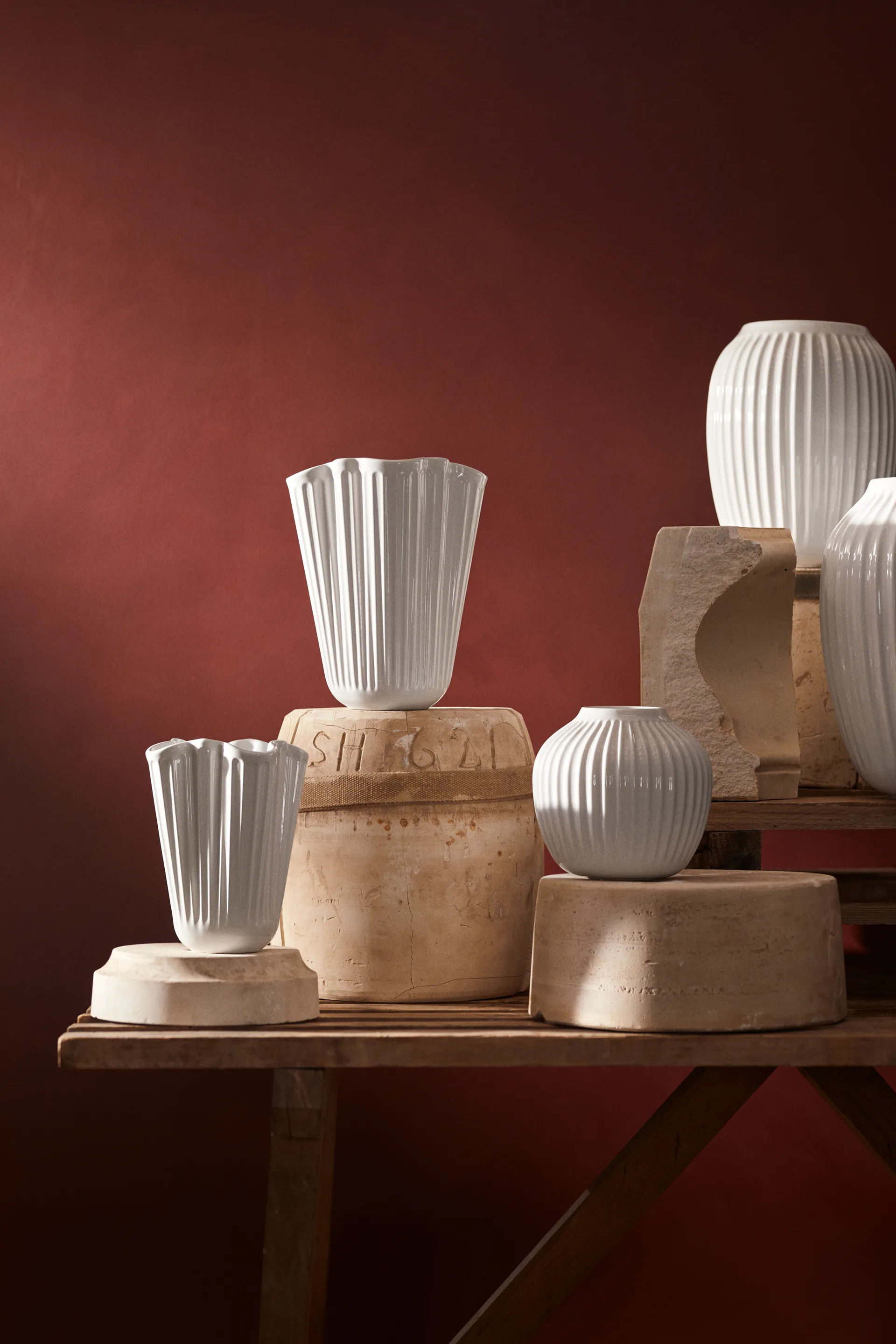 Hammershøi vas unfold, Vit, 16,5 cm Kähler