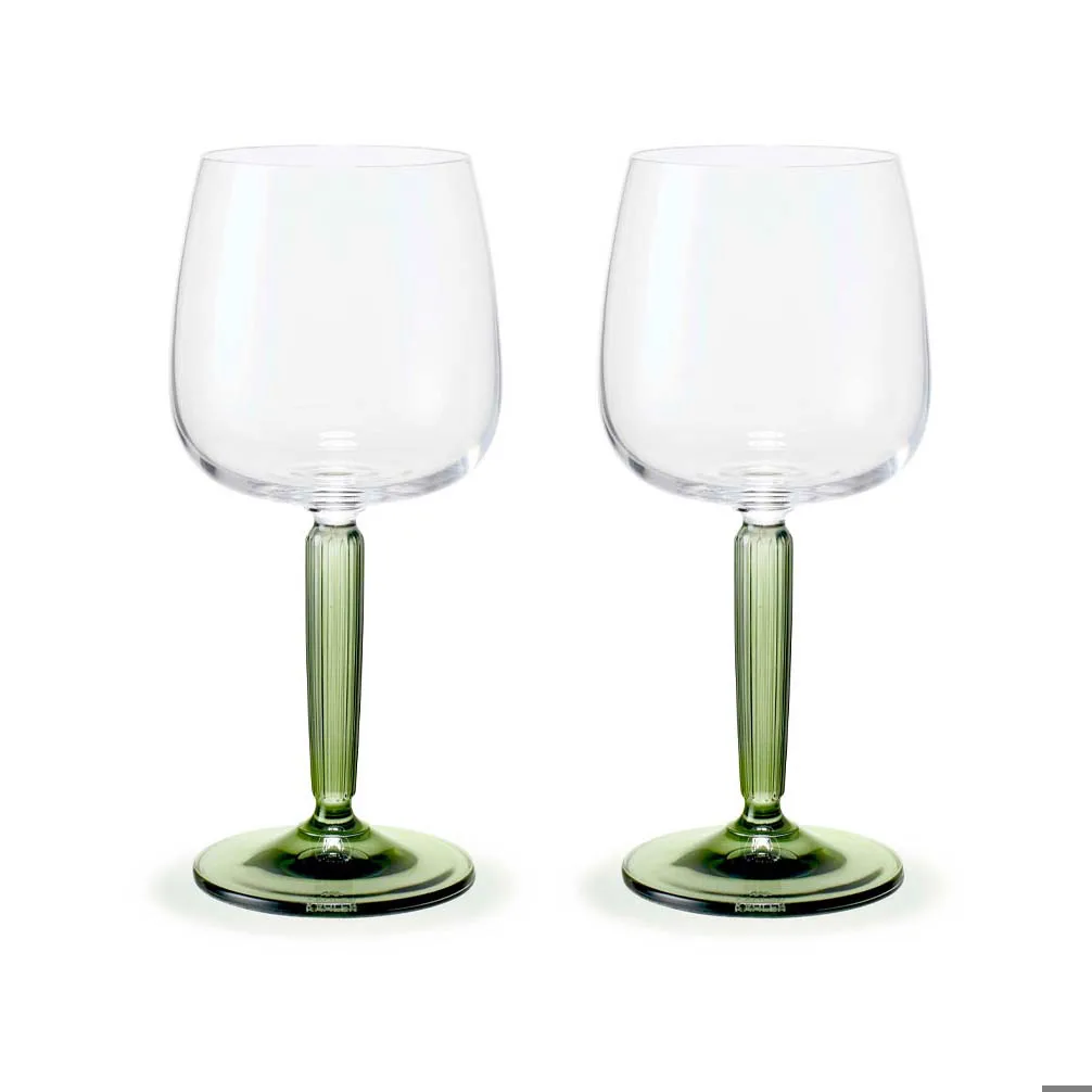 Kähler Hammershøi vitvinsglas 35 cl 2-pack Klar-grön