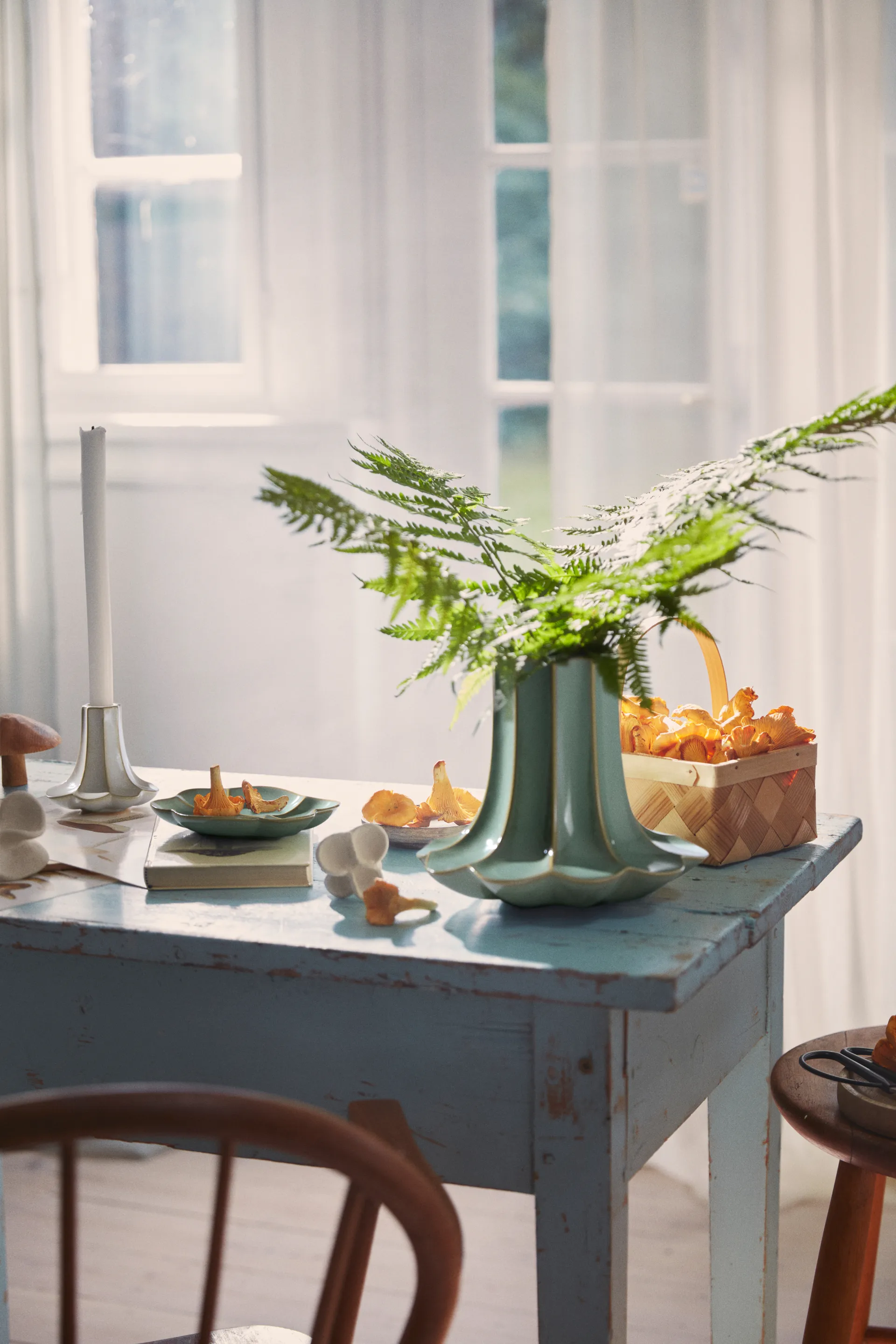 Kantarell ljusstake, Sand, 10 cm Kähler