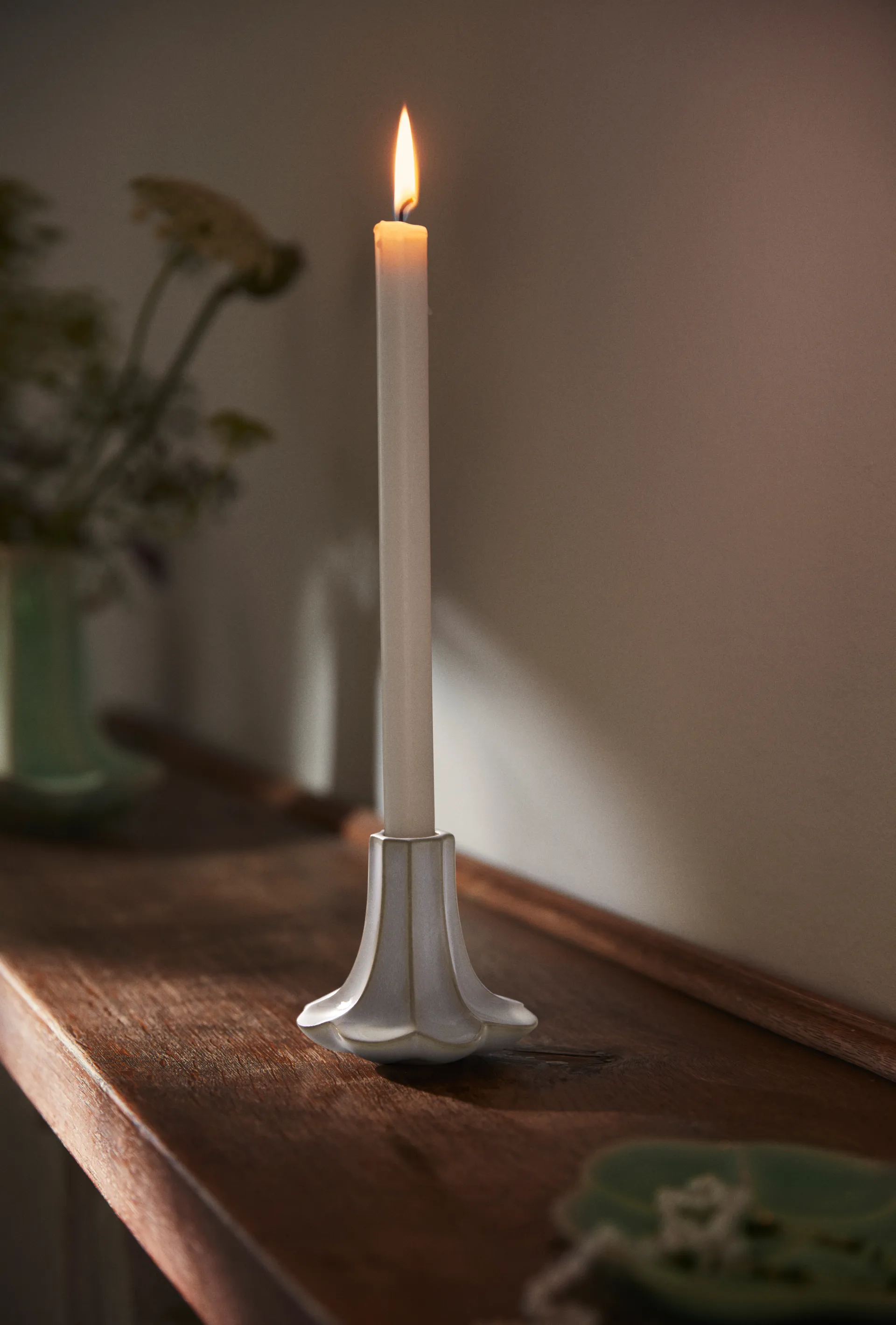 Kantarell ljusstake, Sand, 10 cm Kähler