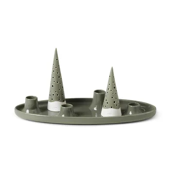 Nobili oval adventsljusstake 33 cm - Grön - Kähler